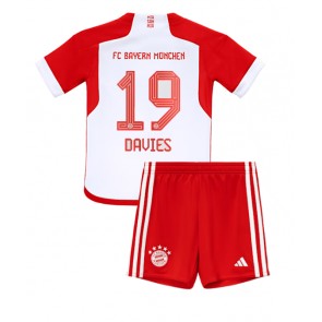 Bayern Munich Alphonso Davies #19 Dětské Domácí dres komplet 2023-24 Krátký Rukáv (+ trenýrky)